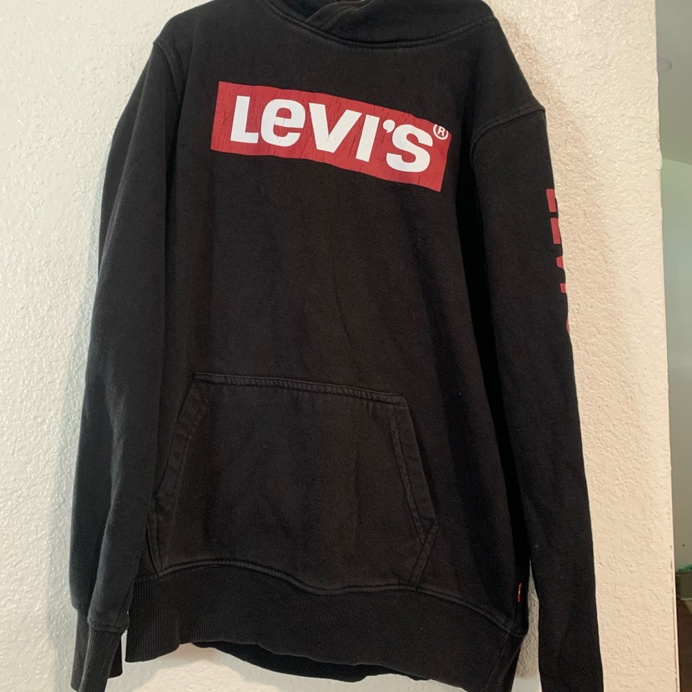 Levi's Big Kids Black Logo Hoodie Size L(12-13)years.used good condition. - Picture 2 of 8